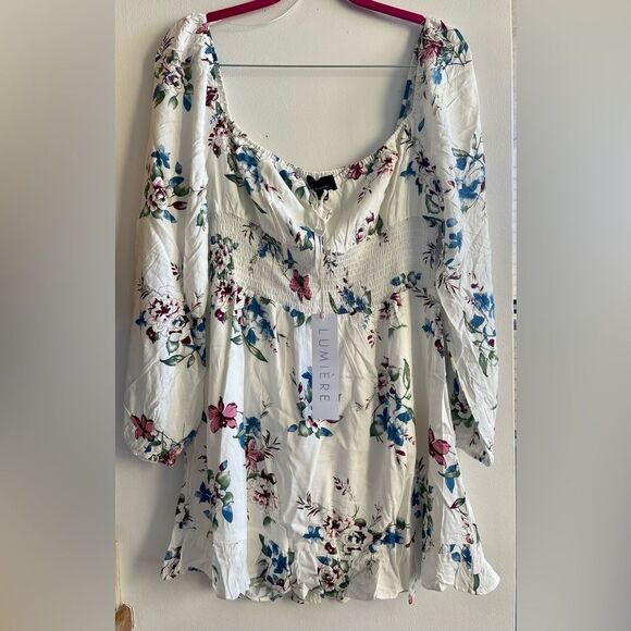 Urban Outfitters Lumiere Boho Floral Mini Dress Size Large NWT - Picture 3 of 13